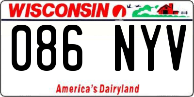 WI license plate 086NYV
