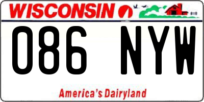 WI license plate 086NYW