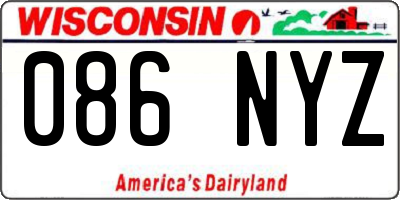 WI license plate 086NYZ