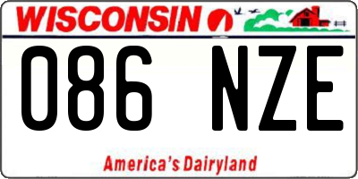 WI license plate 086NZE