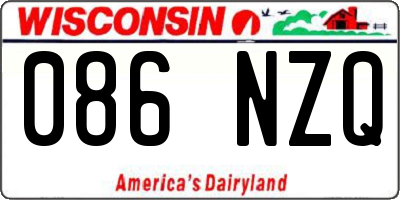 WI license plate 086NZQ