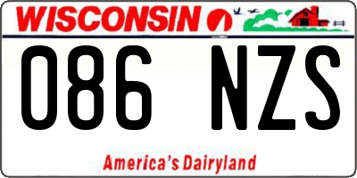 WI license plate 086NZS