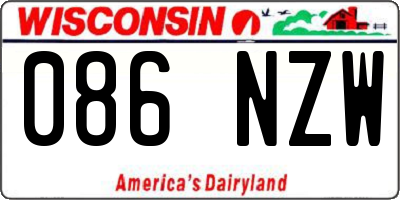 WI license plate 086NZW