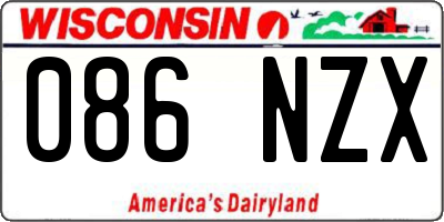 WI license plate 086NZX