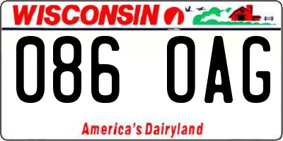 WI license plate 086OAG