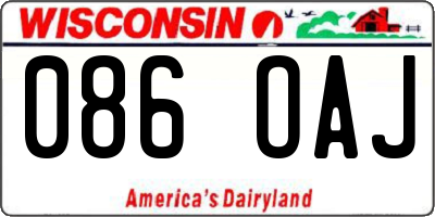 WI license plate 086OAJ