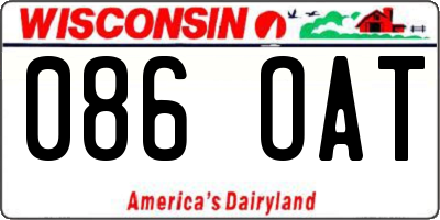 WI license plate 086OAT