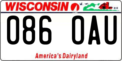 WI license plate 086OAU