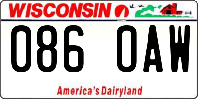 WI license plate 086OAW