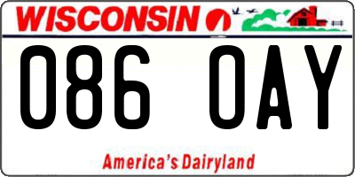 WI license plate 086OAY