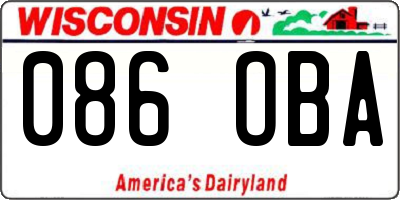 WI license plate 086OBA