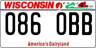 WI license plate 086OBB