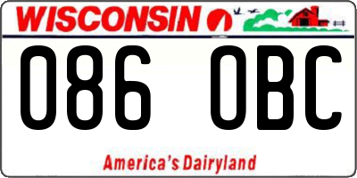 WI license plate 086OBC