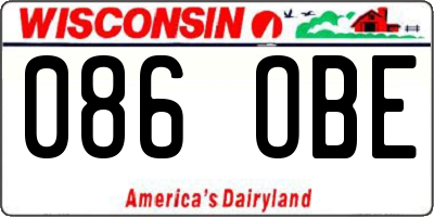WI license plate 086OBE