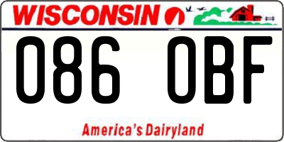 WI license plate 086OBF