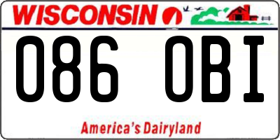 WI license plate 086OBI