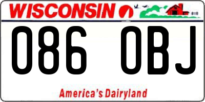 WI license plate 086OBJ