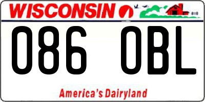 WI license plate 086OBL