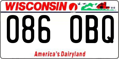 WI license plate 086OBQ