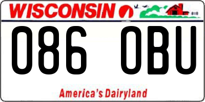 WI license plate 086OBU