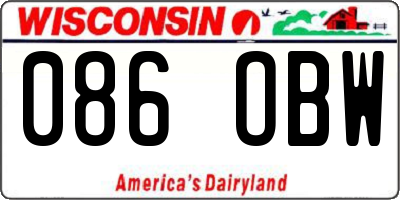 WI license plate 086OBW