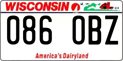 WI license plate 086OBZ