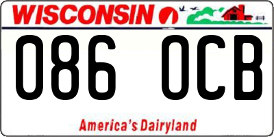 WI license plate 086OCB