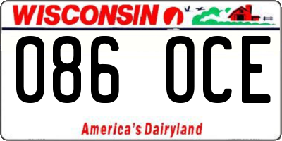 WI license plate 086OCE