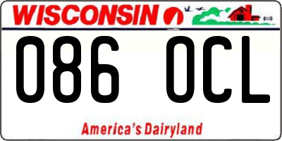 WI license plate 086OCL