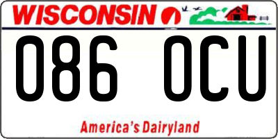 WI license plate 086OCU
