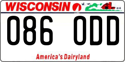 WI license plate 086ODD