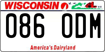 WI license plate 086ODM