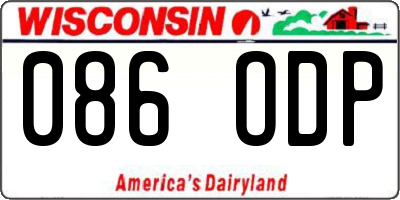 WI license plate 086ODP