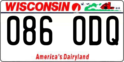WI license plate 086ODQ