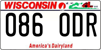 WI license plate 086ODR