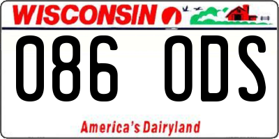WI license plate 086ODS