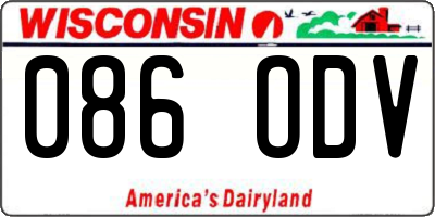 WI license plate 086ODV