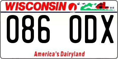 WI license plate 086ODX
