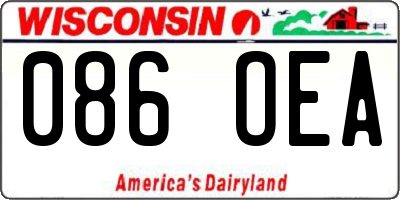 WI license plate 086OEA