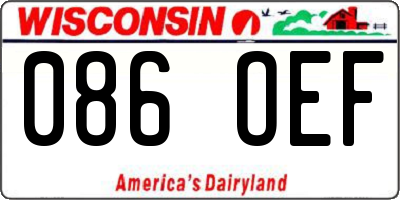 WI license plate 086OEF