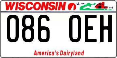 WI license plate 086OEH