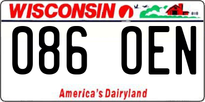 WI license plate 086OEN