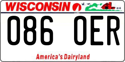 WI license plate 086OER