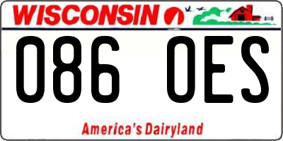 WI license plate 086OES