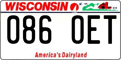 WI license plate 086OET