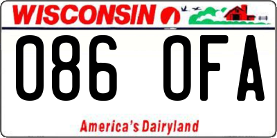 WI license plate 086OFA