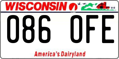 WI license plate 086OFE