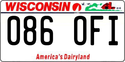 WI license plate 086OFI