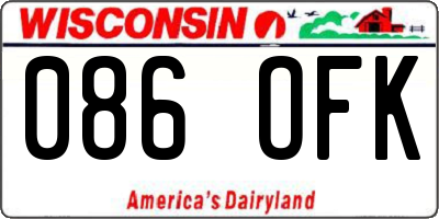 WI license plate 086OFK