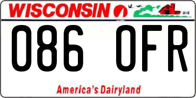 WI license plate 086OFR